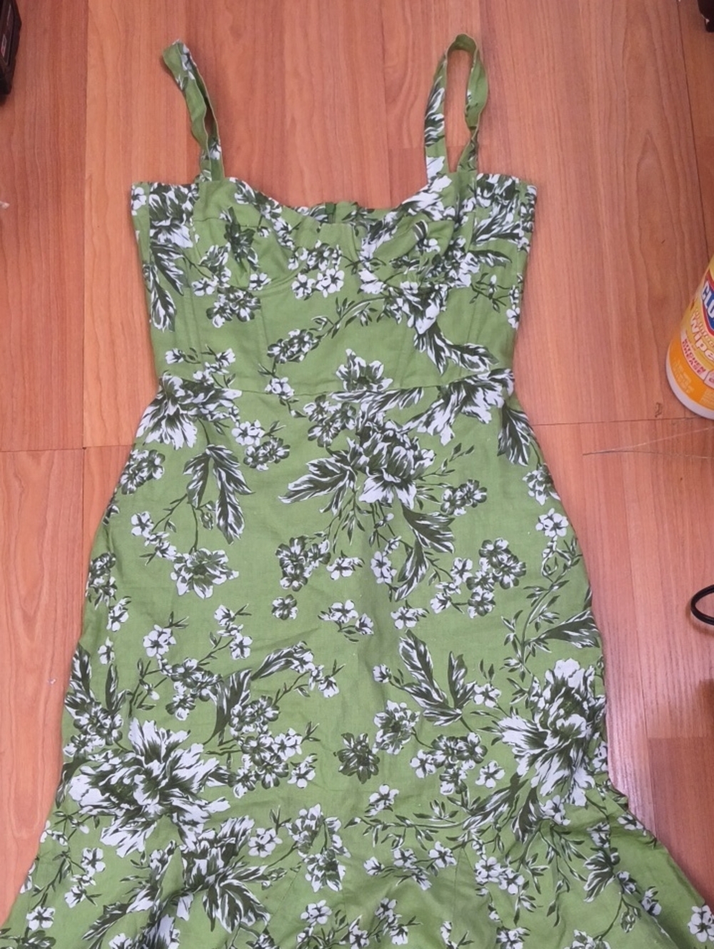 Isla & White Mallorca Green Floral Sundress